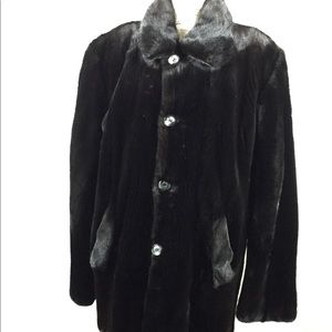 Man natural fur coat